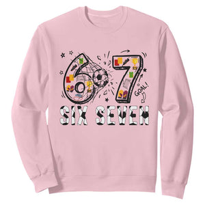 Six Seven Meme Soccer Lover Sweatshirt Funny Gift For Gen Z TS12 Light Pink Print Your Wear