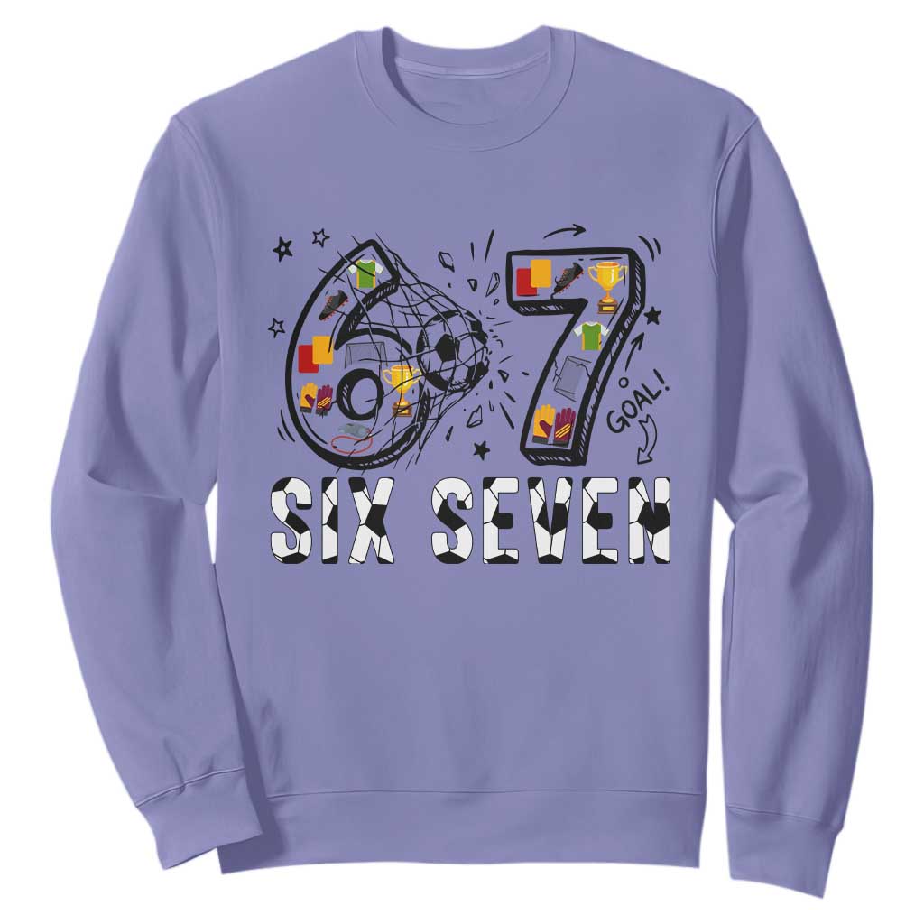 Six Seven Meme Soccer Lover Sweatshirt Funny Gift For Gen Z TS12 Violet Print Your Wear
