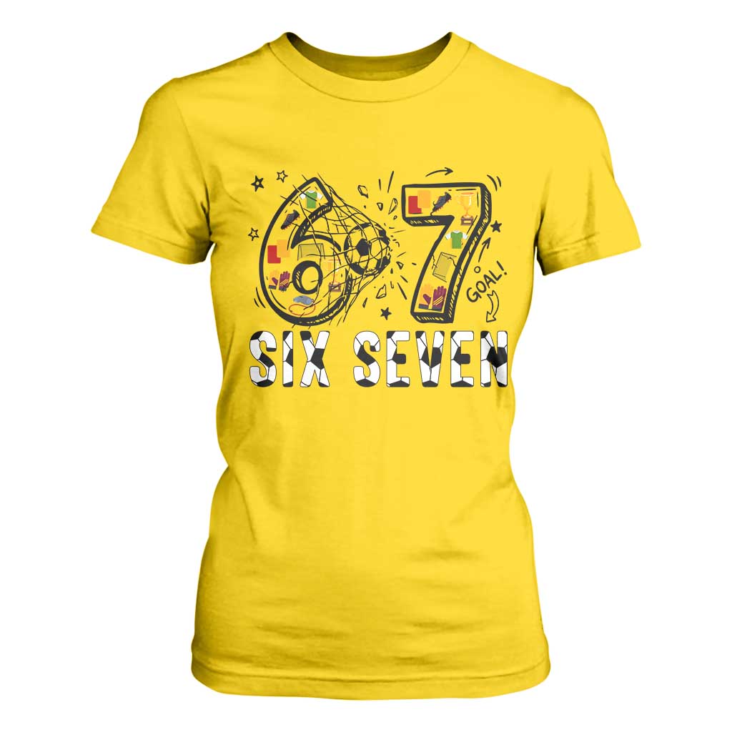 Six Seven Meme Soccer Lover T Shirt For Women Funny Gift For Gen Z TS12 Daisy Print Your Wear