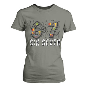 Six Seven Meme Soccer Lover T Shirt For Women Funny Gift For Gen Z TS12 Military Green Print Your Wear