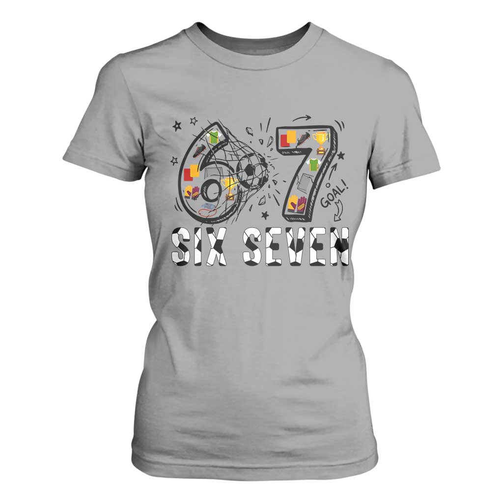 Six Seven Meme Soccer Lover T Shirt For Women Funny Gift For Gen Z TS12 Sport Gray Print Your Wear