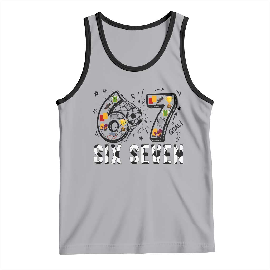 Six Seven Meme Soccer Lover Tank Top Funny Gift For Gen Z TS12 Athletic Heather Black Print Your Wear