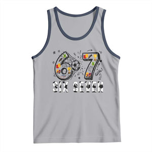 Six Seven Meme Soccer Lover Tank Top Funny Gift For Gen Z TS12 Athletic Heather Navy Print Your Wear