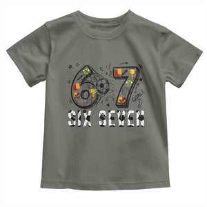 Six Seven Meme Soccer Lover Toddler T Shirt Funny Gift For Gen Z TS12 Military Green Print Your Wear