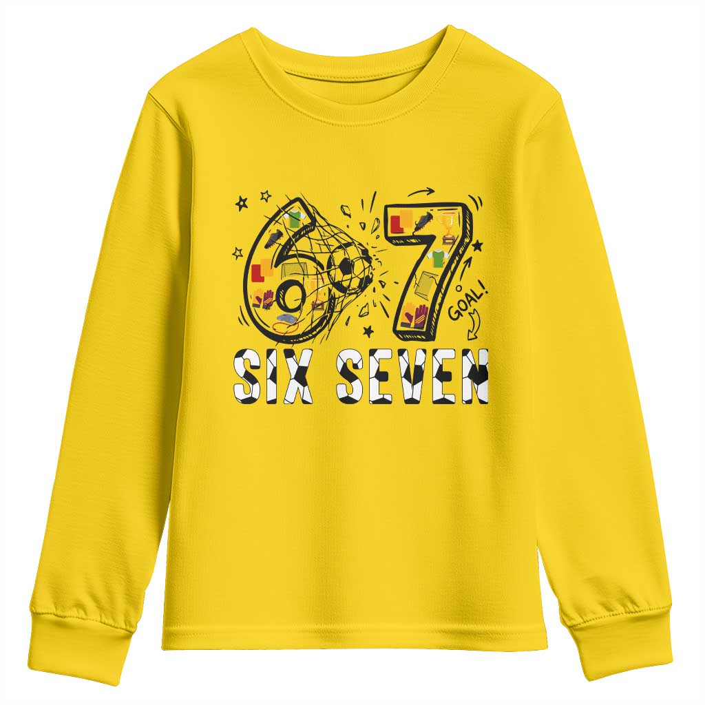 Six Seven Meme Soccer Lover Youth Sweatshirt Funny Gift For Gen Z TS12 Daisy Print Your Wear