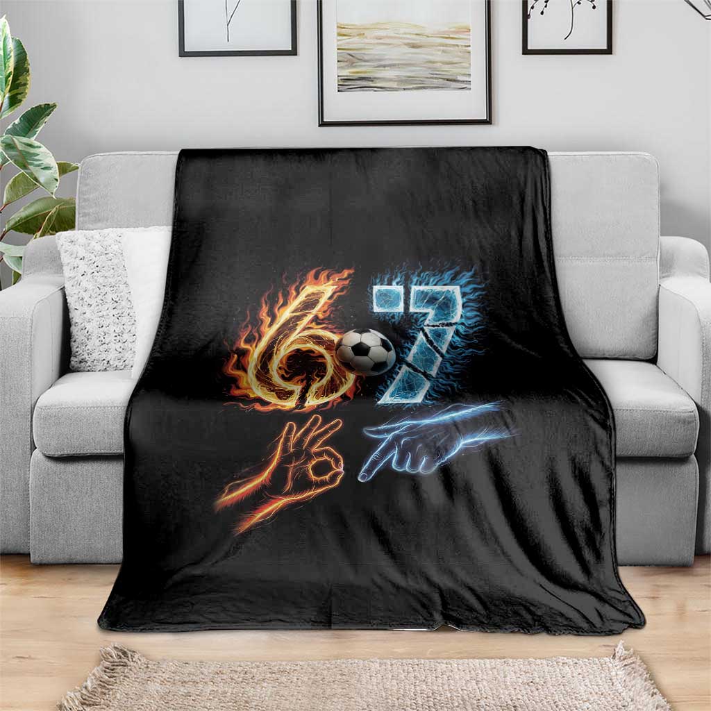 Funny Soccer Lover Throw Blanket Six Seven Meme Trending Gift TS12 Print Your Wear