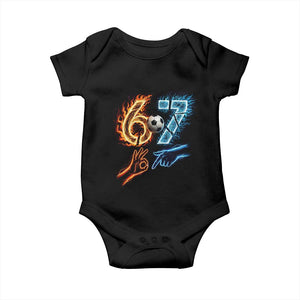 Funny Soccer Lover Baby Onesie Six Seven Meme Trending Gift TS12 Black Print Your Wear