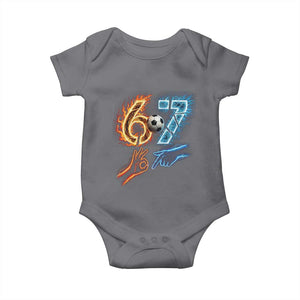 Funny Soccer Lover Baby Onesie Six Seven Meme Trending Gift TS12 Charcoal Print Your Wear