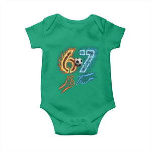Funny Soccer Lover Baby Onesie Six Seven Meme Trending Gift TS12 Irish Green Print Your Wear