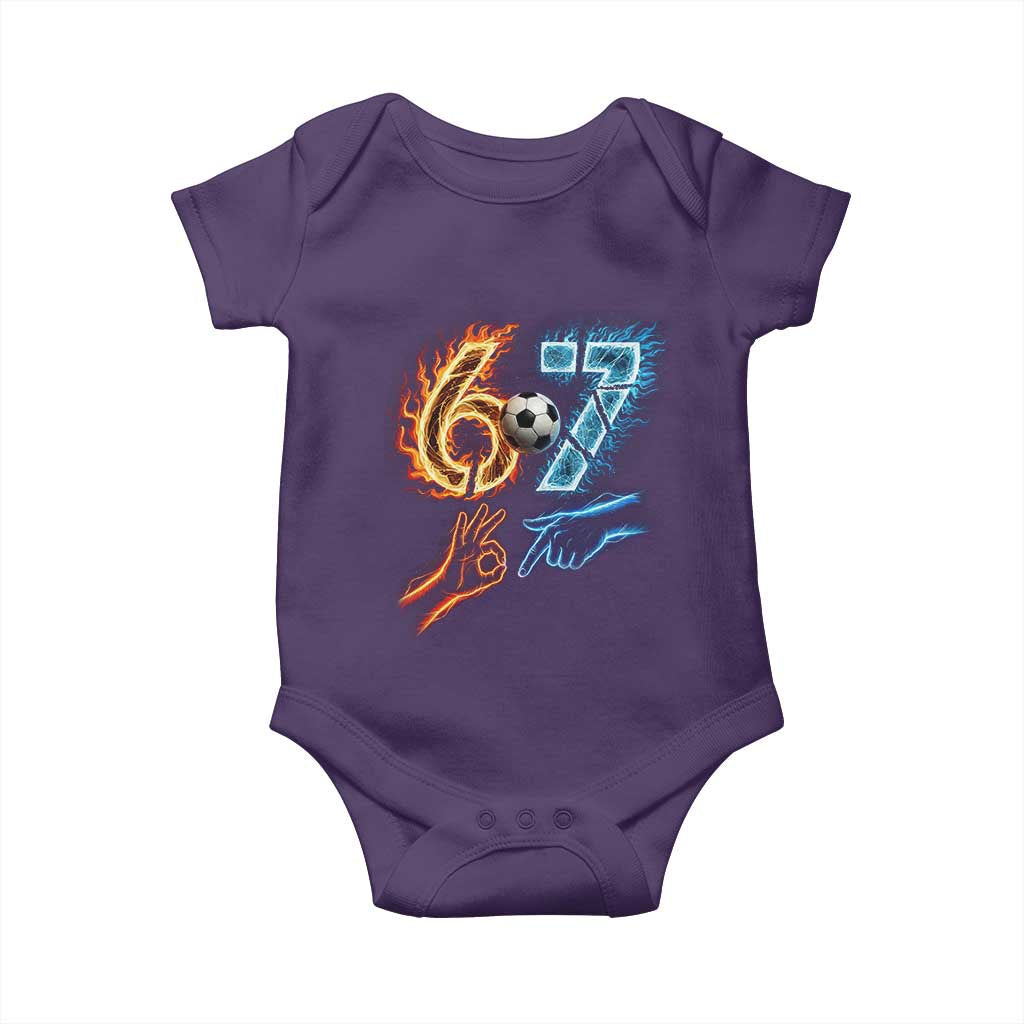 Funny Soccer Lover Baby Onesie Six Seven Meme Trending Gift TS12 Purple Print Your Wear