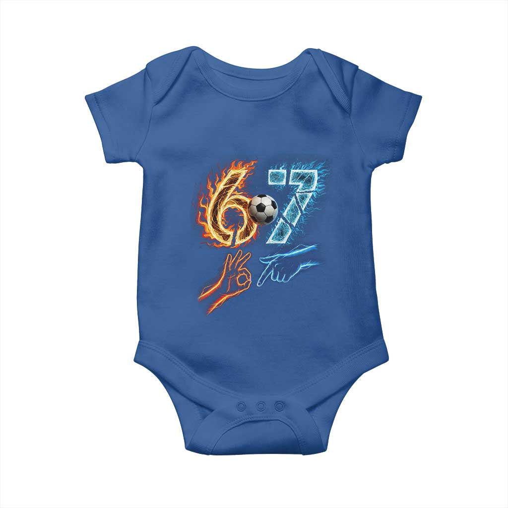 Funny Soccer Lover Baby Onesie Six Seven Meme Trending Gift TS12 Royal Blue Print Your Wear