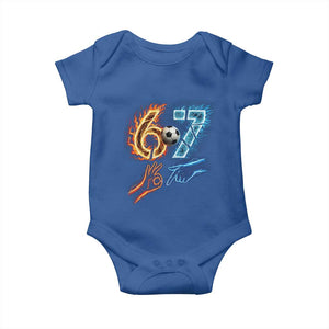 Funny Soccer Lover Baby Onesie Six Seven Meme Trending Gift TS12 Royal Blue Print Your Wear