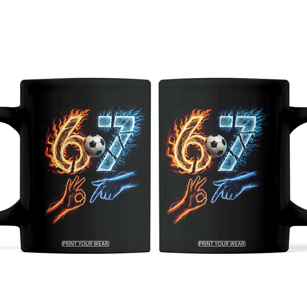 Funny Soccer Lover Coffee Mug Six Seven Meme Trending Gift TS12 Black Print Your Wear