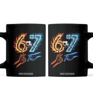 Funny Soccer Lover Coffee Mug Six Seven Meme Trending Gift TS12 Black Print Your Wear