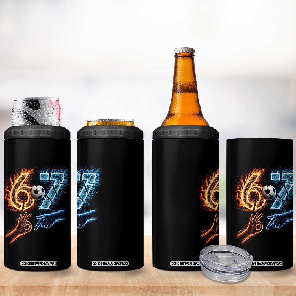 Funny Soccer Lover 4 in 1 Can Cooler Tumbler Six Seven Meme Trending Gift TS12 Print Your Wear