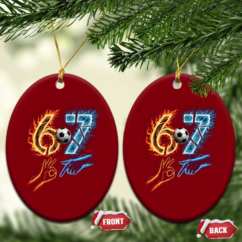 Funny Soccer Lover Ceramic Ornament Six Seven Meme Trending Gift TS12 Print Your Wear
