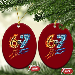 Funny Soccer Lover Ceramic Ornament Six Seven Meme Trending Gift TS12 Print Your Wear