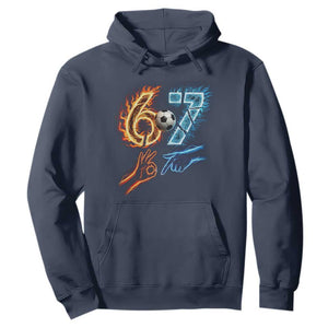 Funny Soccer Lover Hoodie Six Seven Meme Trending Gift TS12 Navy Print Your Wear