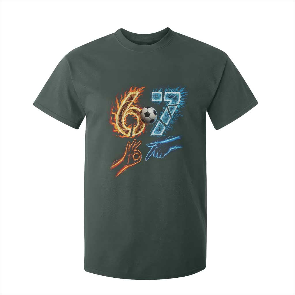 Funny Soccer Lover T Shirt For Kid Six Seven Meme Trending Gift TS12 Dark Forest Green Print Your Wear