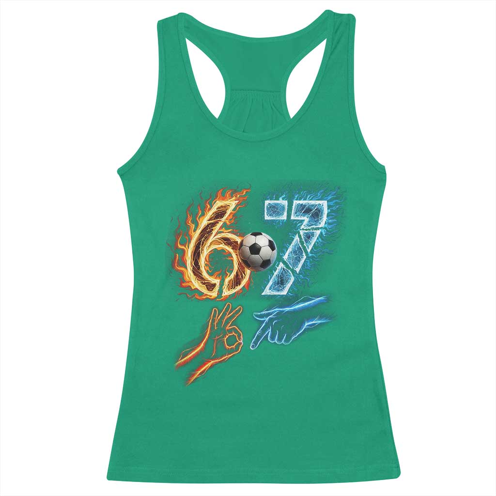 Funny Soccer Lover Racerback Tank Top Six Seven Meme Trending Gift TS12 Irish Green Print Your Wear