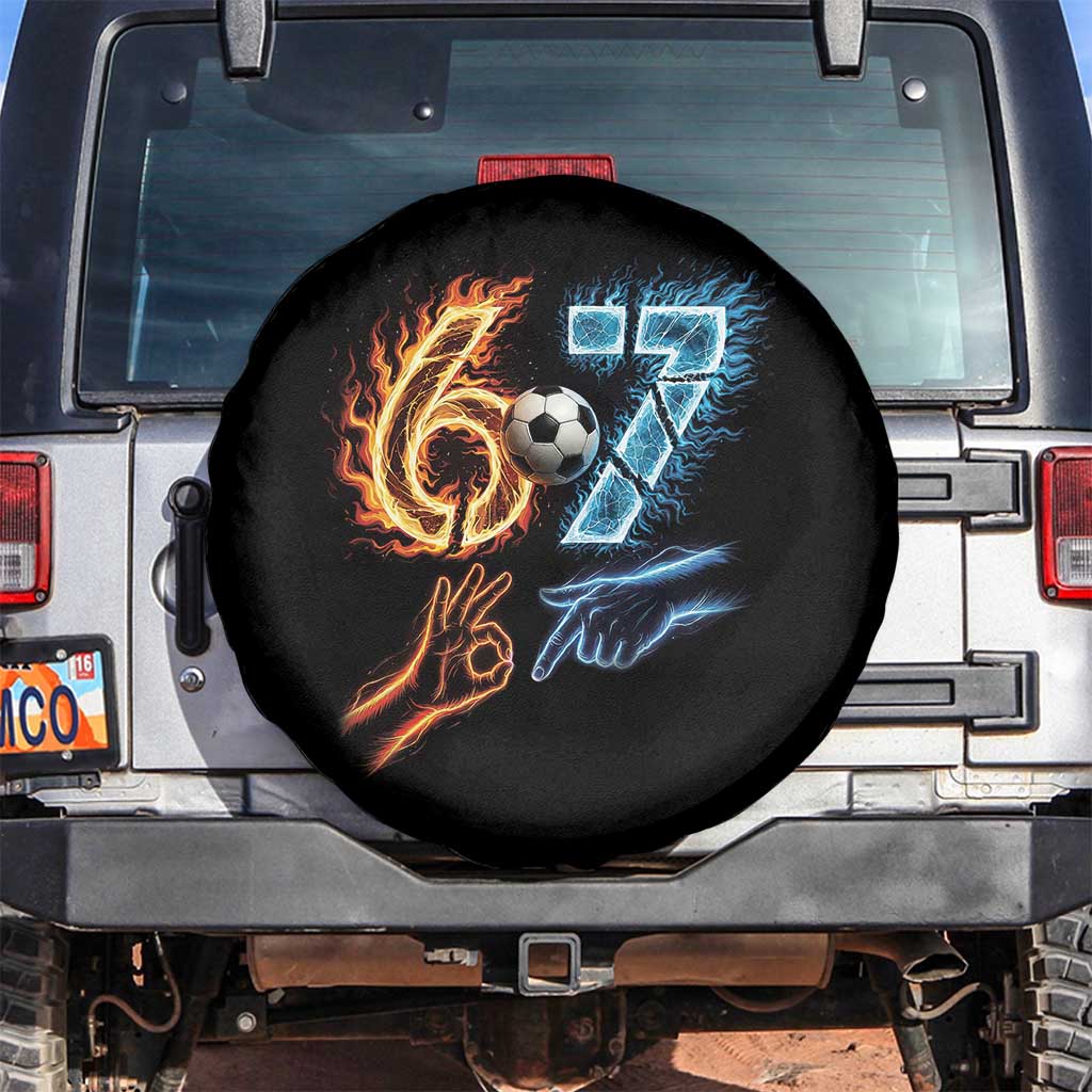 Funny Soccer Lover Spare Tire Cover Six Seven Meme Trending Gift TS12 No hole Black Print Your Wear