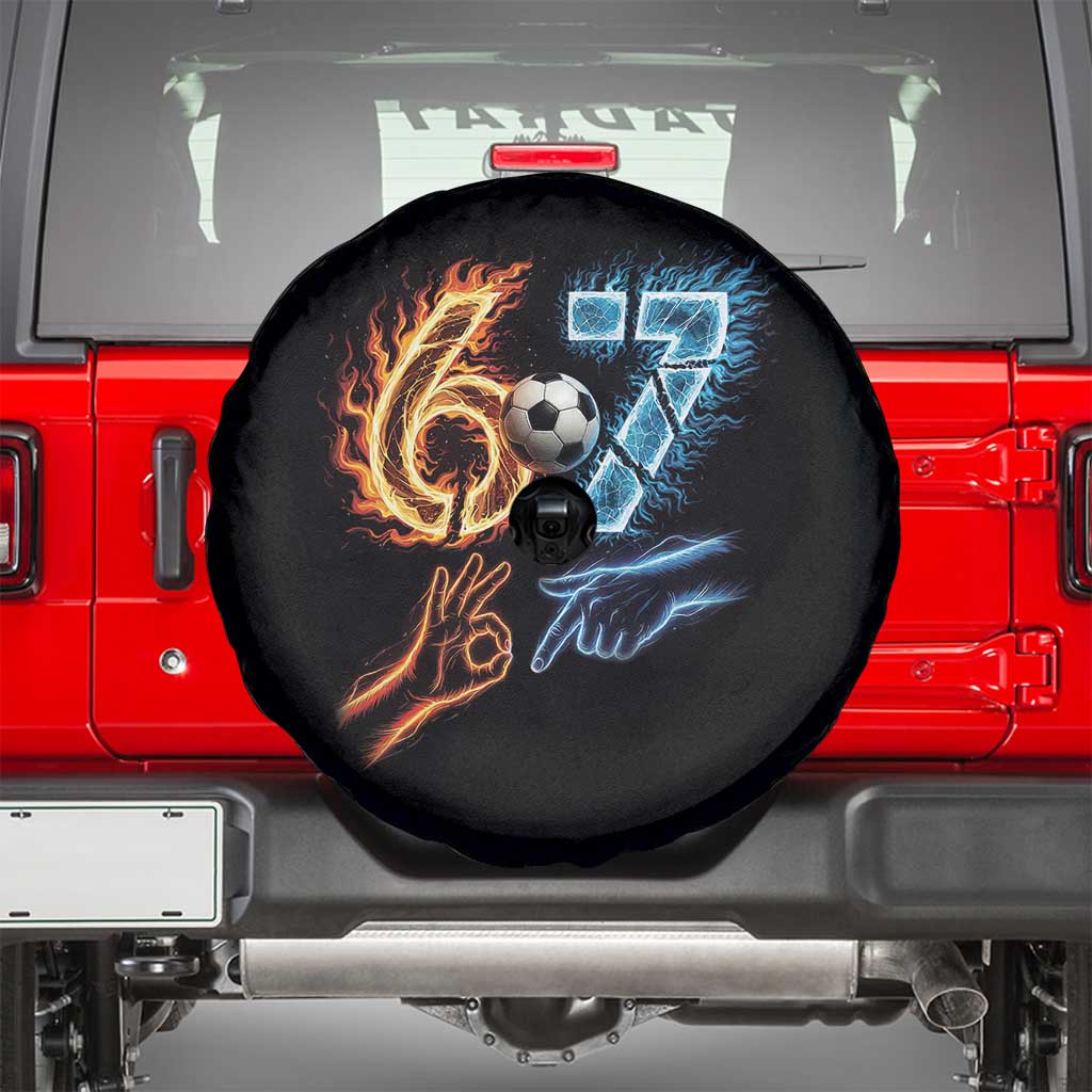 Funny Soccer Lover Spare Tire Cover Six Seven Meme Trending Gift TS12 Black Print Your Wear