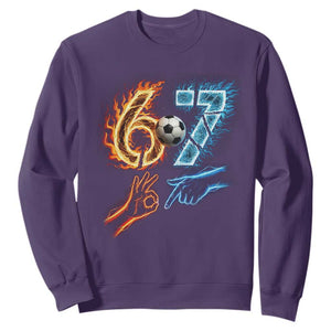 Funny Soccer Lover Sweatshirt Six Seven Meme Trending Gift TS12 Purple Print Your Wear