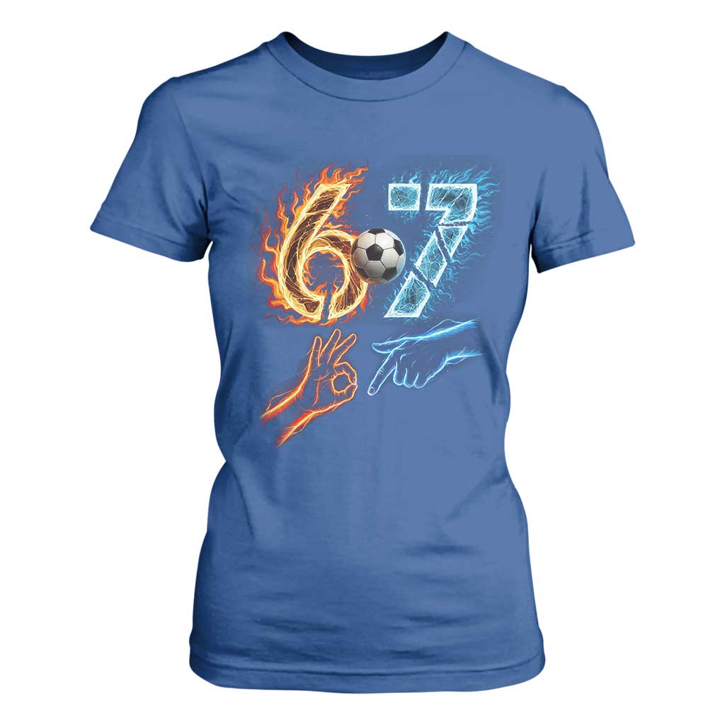 Funny Soccer Lover T Shirt For Women Six Seven Meme Trending Gift TS12 Royal Blue Print Your Wear