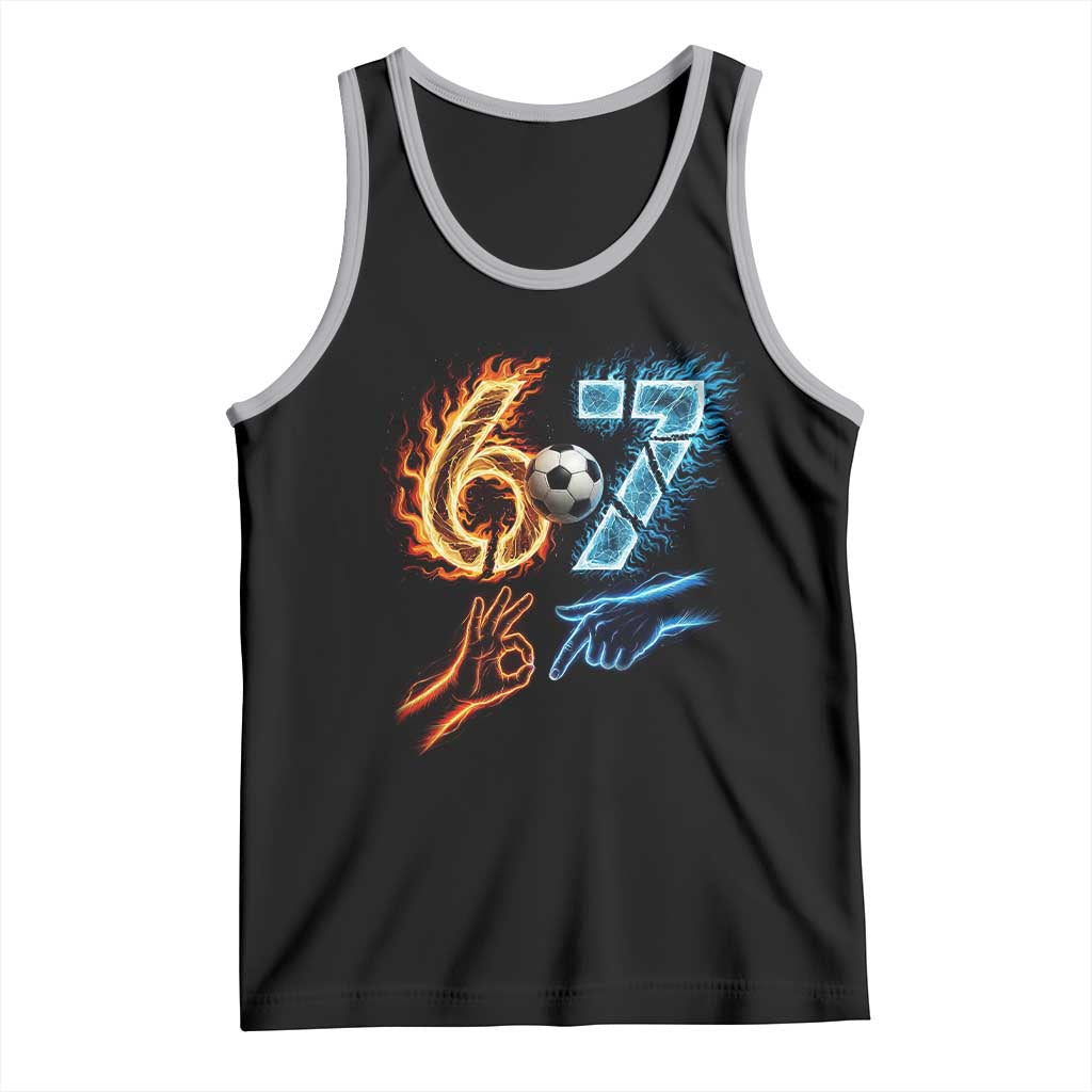Funny Soccer Lover Tank Top Six Seven Meme Trending Gift TS12 Black Athletic Heather Print Your Wear