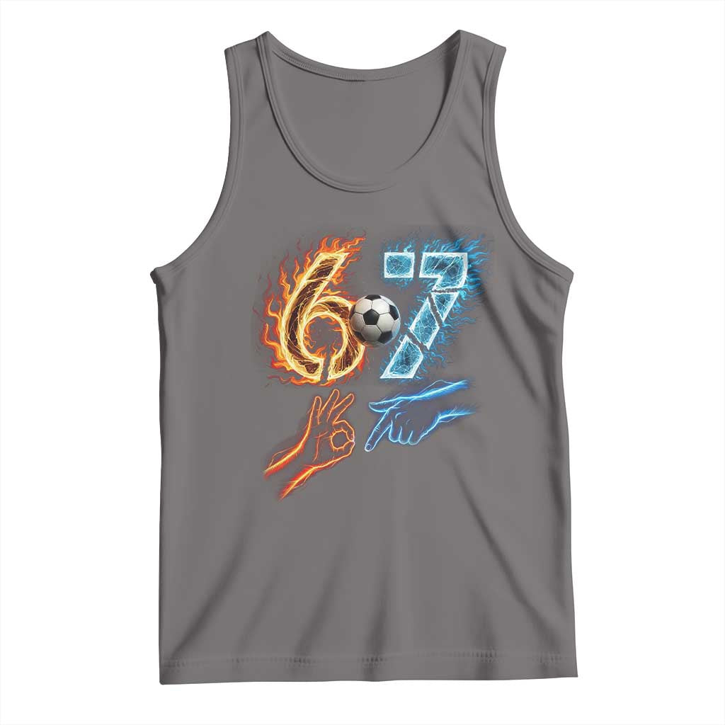 Funny Soccer Lover Tank Top Six Seven Meme Trending Gift TS12 Deep Heather Print Your Wear