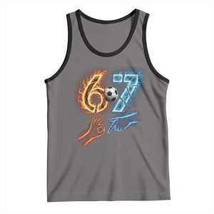 Funny Soccer Lover Tank Top Six Seven Meme Trending Gift TS12 Deep Heather Black Print Your Wear