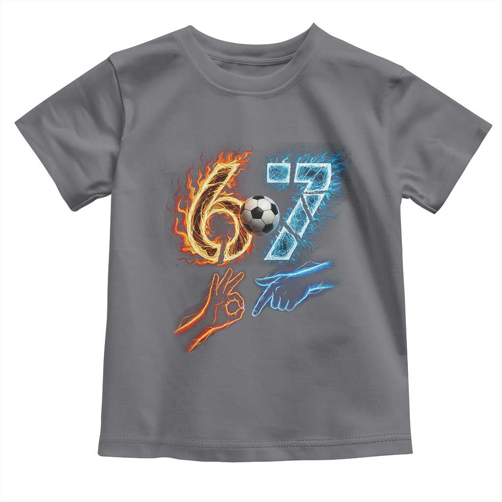 Funny Soccer Lover Toddler T Shirt Six Seven Meme Trending Gift TS12 Charcoal Print Your Wear