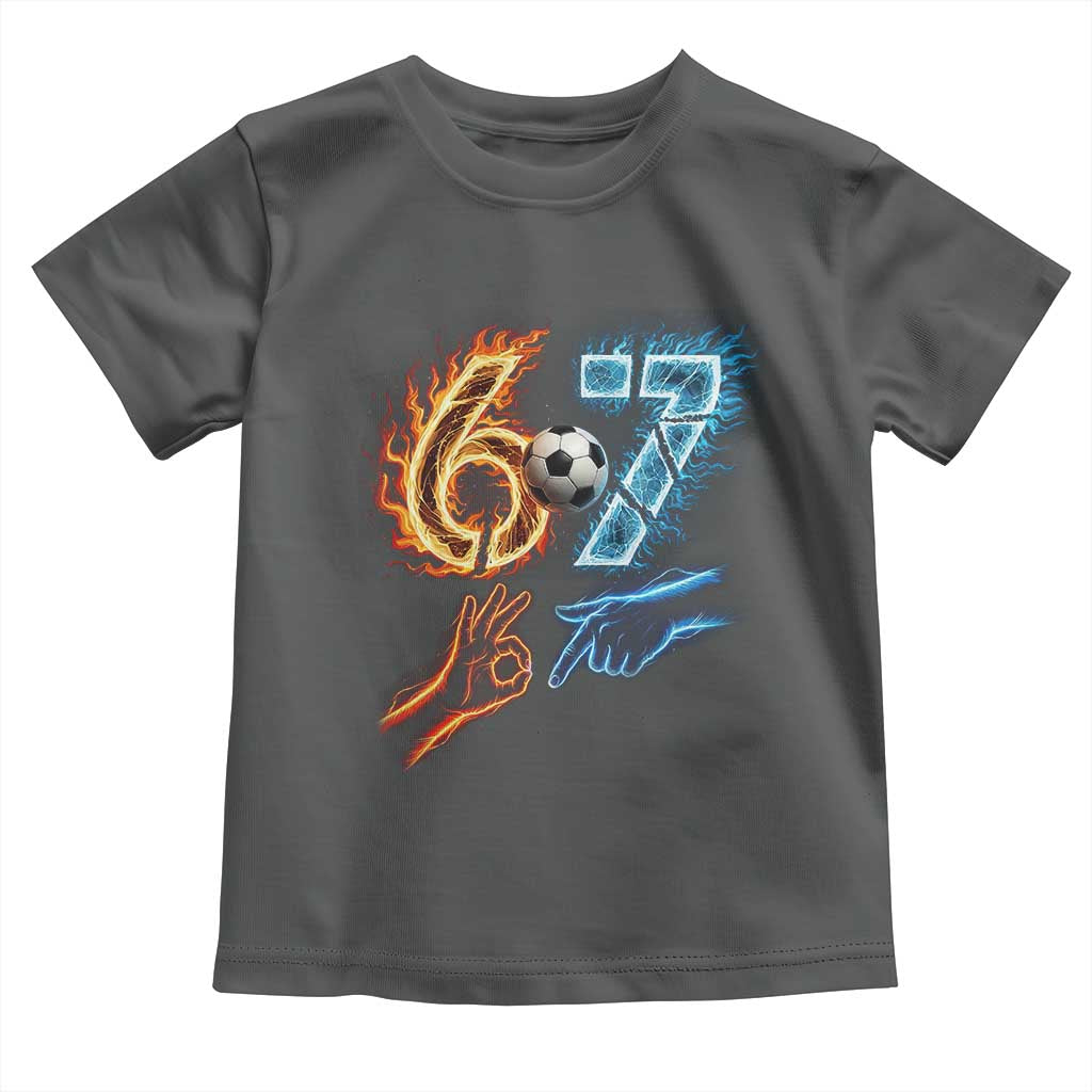 Funny Soccer Lover Toddler T Shirt Six Seven Meme Trending Gift TS12 Dark Heather Print Your Wear