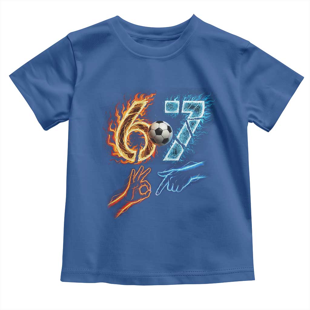 Funny Soccer Lover Toddler T Shirt Six Seven Meme Trending Gift TS12 Royal Blue Print Your Wear