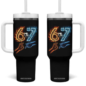 Funny Soccer Lover Tumbler With Handle Six Seven Meme Trending Gift TS12 One Size: 40 oz Black Print Your Wear