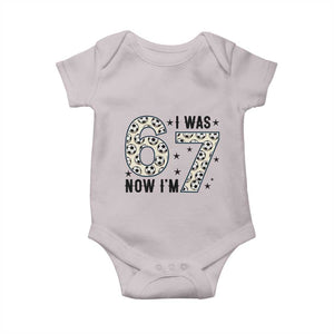Funny Soccer Baby Onesie I Was 6 Now I Am 7 Meme TS12 Ice Gray Print Your Wear