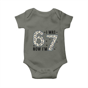 Funny Soccer Baby Onesie I Was 6 Now I Am 7 Meme TS12 Military Green Print Your Wear