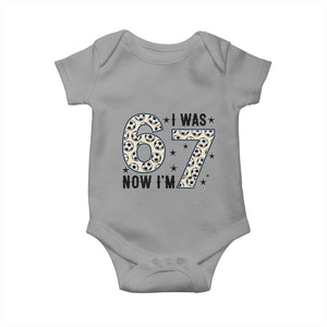 Funny Soccer Baby Onesie I Was 6 Now I Am 7 Meme TS12 Sport Gray Print Your Wear