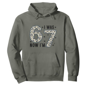 Funny Soccer Hoodie I Was 6 Now I Am 7 Meme TS12 Military Green Print Your Wear