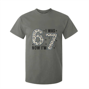 Funny Soccer T Shirt For Kid I Was 6 Now I Am 7 Meme TS12 Military Green Print Your Wear