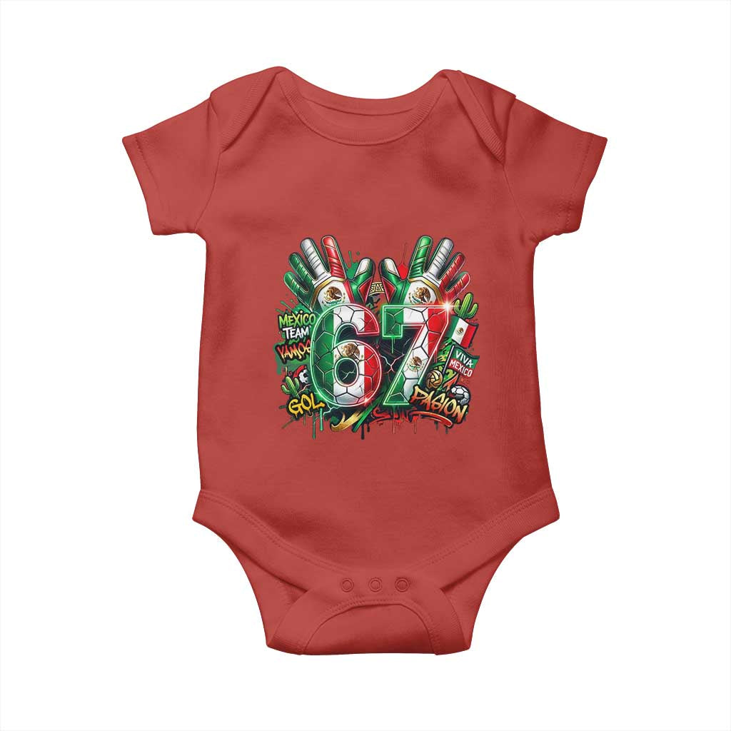 Funny Mexico Soccer Baby Onesie Six Seven Meme Trending Gift TS12 Red Print Your Wear