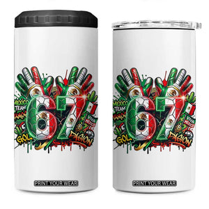 Funny Mexico Soccer 4 in 1 Can Cooler Tumbler Six Seven Meme Trending Gift TS12 One Size: 16 oz White Print Your Wear