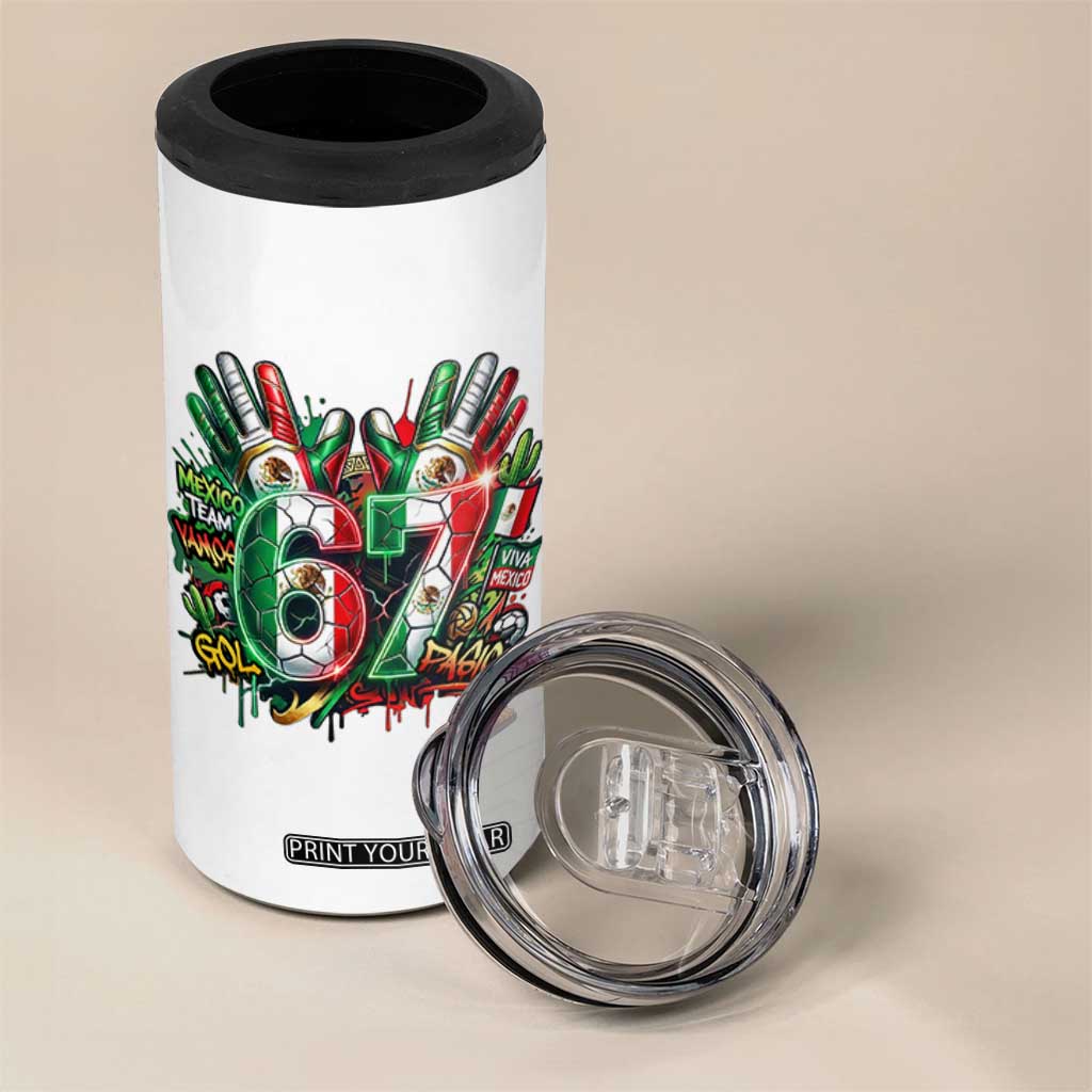 Funny Mexico Soccer 4 in 1 Can Cooler Tumbler Six Seven Meme Trending Gift TS12 Print Your Wear