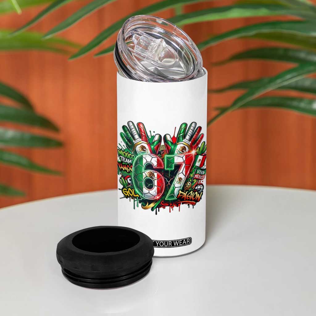 Funny Mexico Soccer 4 in 1 Can Cooler Tumbler Six Seven Meme Trending Gift TS12 Print Your Wear
