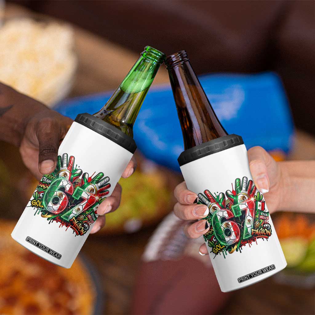 Funny Mexico Soccer 4 in 1 Can Cooler Tumbler Six Seven Meme Trending Gift TS12 Print Your Wear