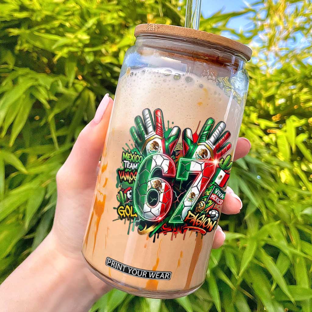 Funny Mexico Soccer Glass Can Six Seven Meme Trending Gift TS12 White Print Your Wear