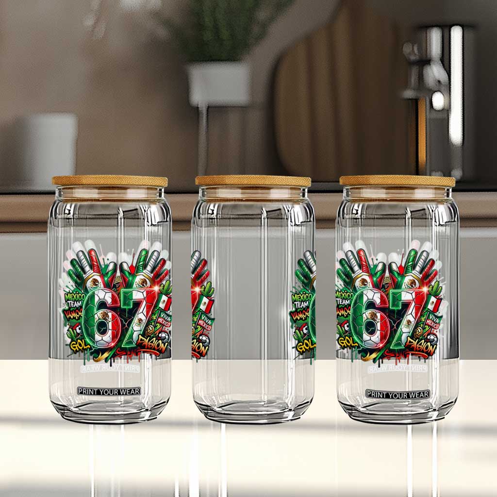 Funny Mexico Soccer Glass Can Six Seven Meme Trending Gift TS12 Print Your Wear