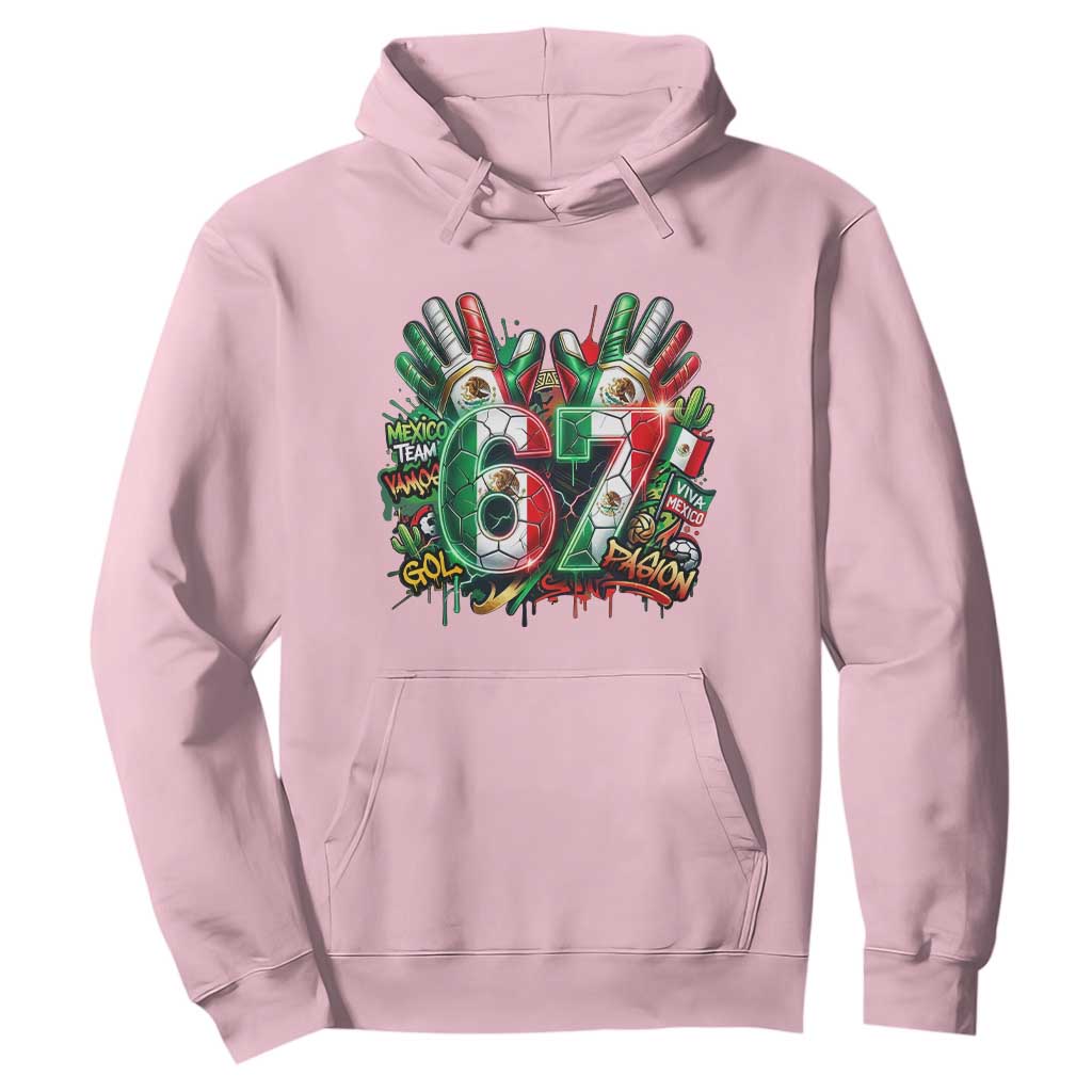 Funny Mexico Soccer Hoodie Six Seven Meme Trending Gift TS12 Light Pink Print Your Wear