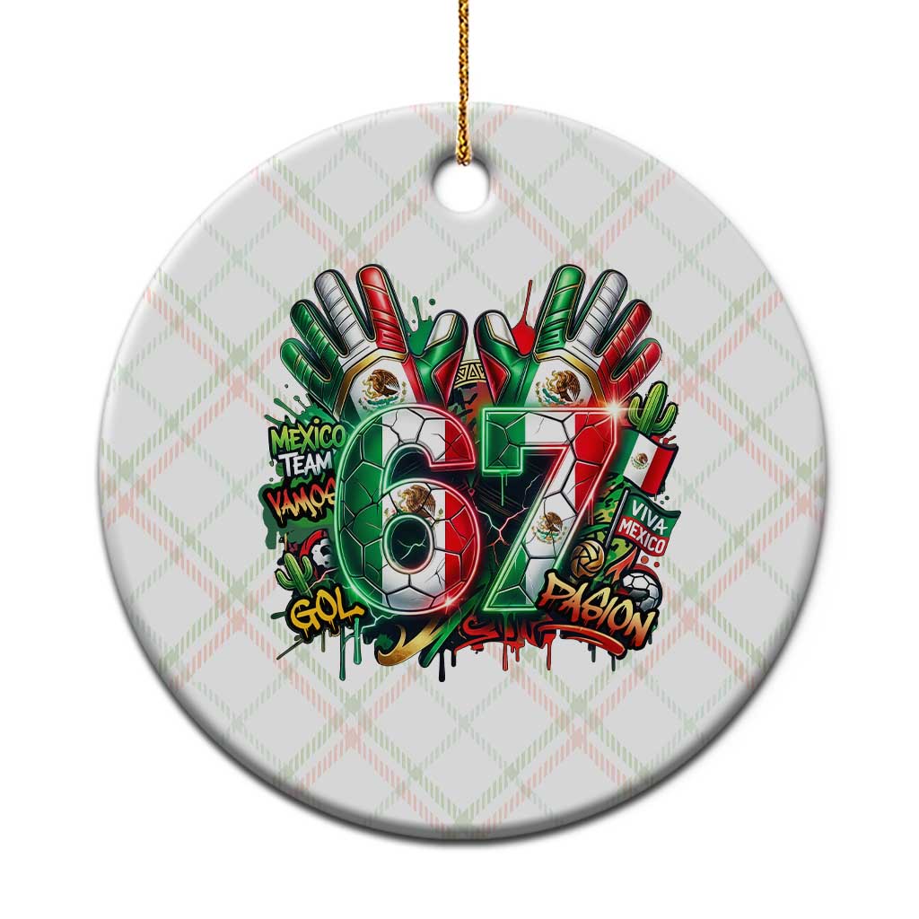 Funny Mexico Soccer Ceramic Ornament Six Seven Meme Trending Gift TS12 1pc Christmas Plaid Print Your Wear