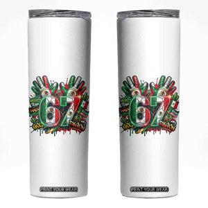 Funny Mexico Soccer Skinny Tumbler Six Seven Meme Trending Gift TS12 White Print Your Wear
